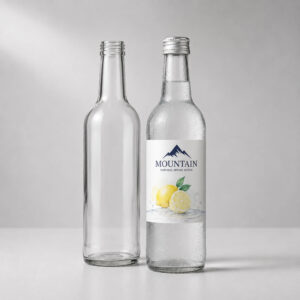 330ml clear lightweight Mountain bottle with a screw top finish for soft drinks, juices, and carbonated waters.