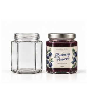 280ml Hex Glass Jar